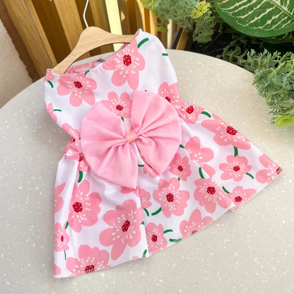 Cute Dog Princess Dress with Bow and Lace - Smarsty
