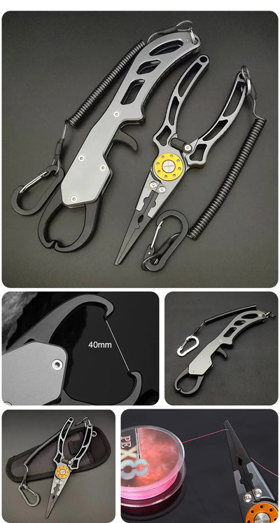 Shawto Titanium Coating Stainless Steel Fishing Scissor Plier Cut PE Braid Line Cutter Plies Carp Fishing Accessories Tools