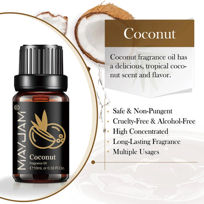 MAYJAM Fruit Essential Oil 10ml Cherry Banana Papaya Grape Litchi Guava Kiwifruit Pear Fig Fragrance Oil for Diffuser Candle - Smarsty