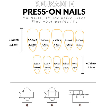 24PCS Pink French Fake Nails for Parties - Smarsty