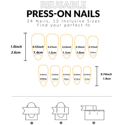24PCS Medium Pink Black French Tip Press On Nails - Smarsty