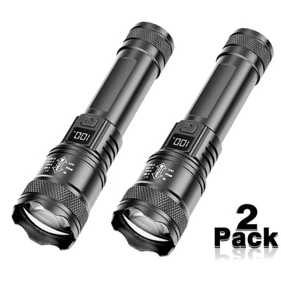 Rechargeable LED Flashlight Zoomable Torch with COB Side Led 7 Modes Waterproof High Power Hand Light Outdoor Wilderness Camping by Smarsty
