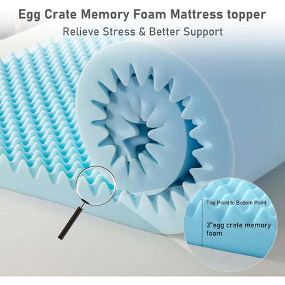 memory foam mattress topper for soft support and breathable cover, ideal for back pain relief