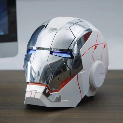 New AutoKing 1:1 Mk5 Iron Man Helmet Cosplay Voice Control Eyes with Light Model Toys for Adult Electric Wearable Christmas Gift - Smarsty
