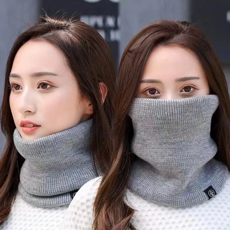 Knitted Neck Warmer Sports Scarf Fashion Soft Women Men Face Cover Winter Skating Running Hiking Scarves Thick Cold-proof Collar - Smarsty