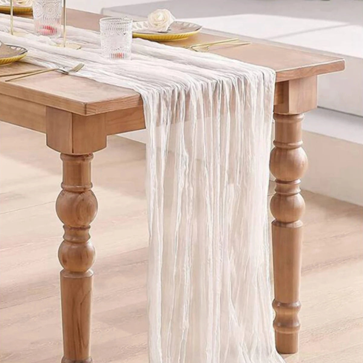 Semi-Sheer Gauze Table Runner for Vintage Weddings - Smarsty