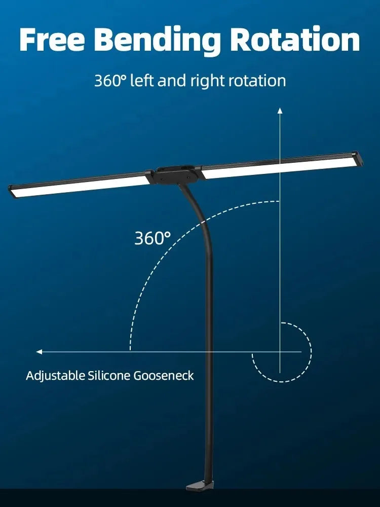 Dimmable LED Clip Desk Lamp for Reading - Smarsty