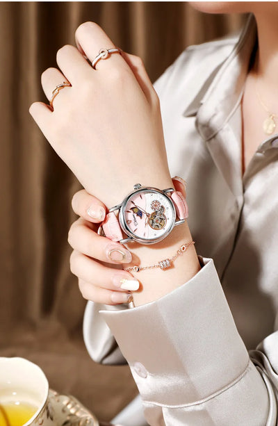 Luxury Women's Automatic Mechanical Watch with Moon Phase - Smarsty