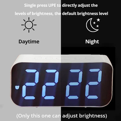LED Mirror Alarm Clock with Snooze Feature - Smarsty