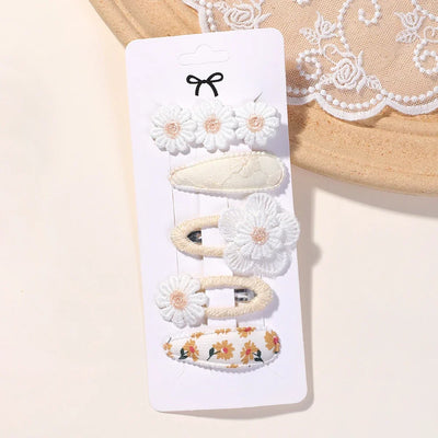 5Pcs Floral Hair Clips Set for Girls - Smarsty