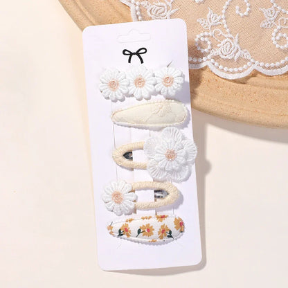 5Pcs Floral Hair Clips Set for Girls - Smarsty