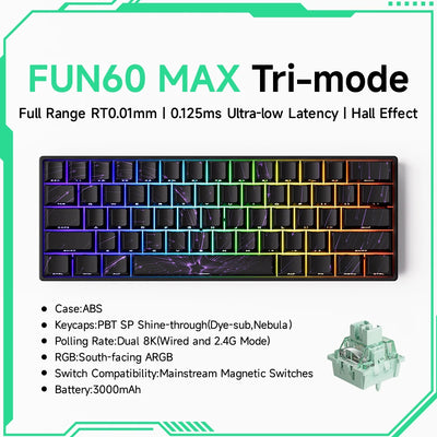 60 Percent Wireless Mechanical Keyboard With ARGB Lighting - Smarsty