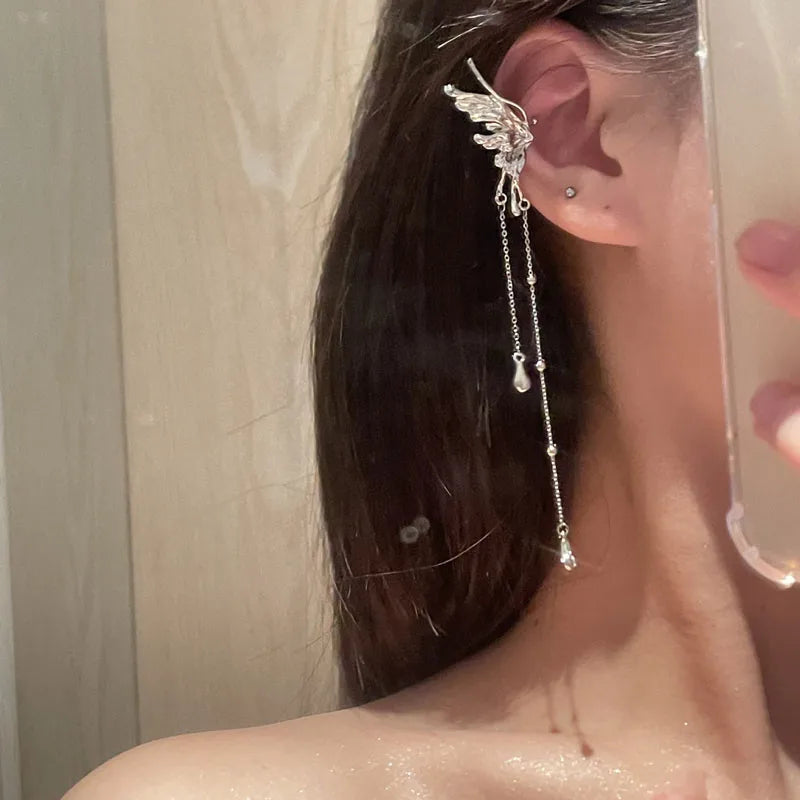 Y2K Fairy Butterfly Ear Clips with Trendy Tassels for Women - Smarsty