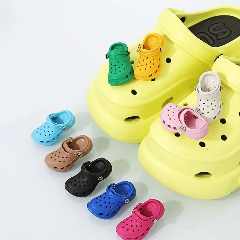3D New Mini Shoes Shape PVC Shoe Charms for Clogs Accessories Women Beach Bag Sandals Buckle Kids Shoe Pins DIY Shoe Decorations