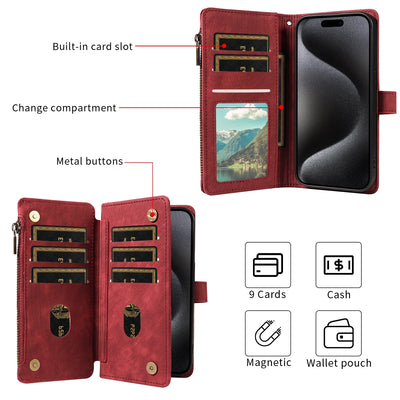 PU Leather Phone Case for Samsung Galaxy S25Edge Ultra S24 S23 S22 S21 S20 S10 S9 S8Plus FE Note20 Flip Wallet Style Phone Cover - Smarsty