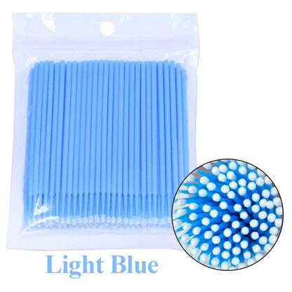 100Pcs Micro Cotton Swabs for Eyelash Cleaning - Smarsty
