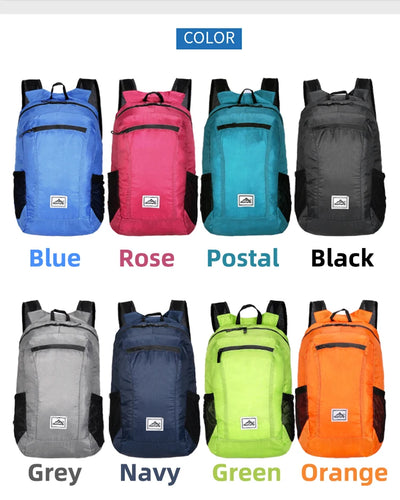 18L Portable Foldable Backpack Folding Mountaineering Bag Ultralight Outdoor Climbing Cycling Travel Knapsack Hiking Daypack by Smarsty