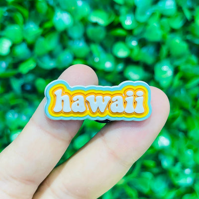 1pcs PVC Hawaii Summer Vibes Surf Sun Sand Aloha Coconut Turtle Shoe Charms Slippers Shoe Decoration Buckle Clog DIY Wristbands - Smarsty