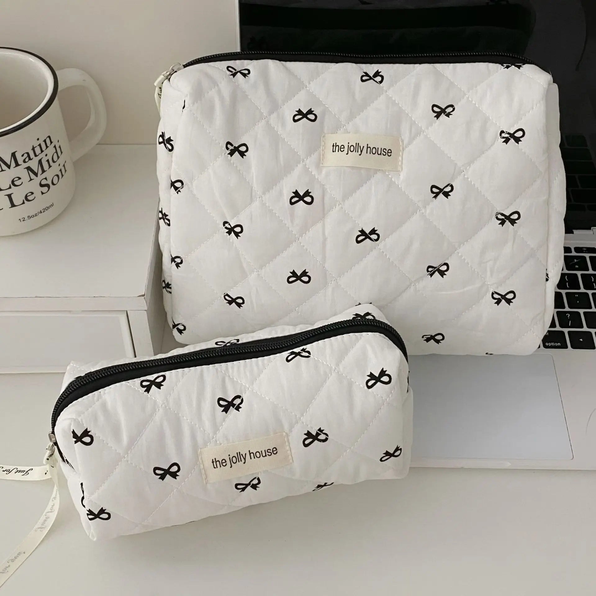 Cherry Print Makeup Bag Cosmetic Tote Organizer For Travel - Smarsty