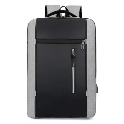 Men's Waterproof Oxford Laptop Backpack 15.6 Inch with USB Charging Port High Capacity Business Travel School Bag - Smarsty