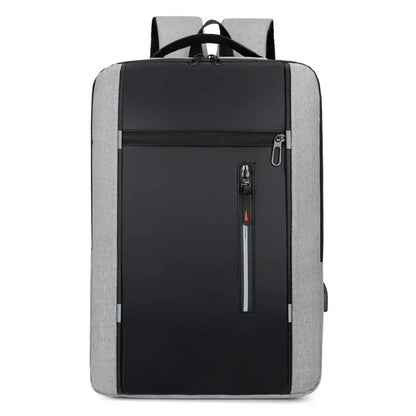Men's Waterproof Oxford Laptop Backpack 15.6 Inch with USB Charging Port High Capacity Business Travel School Bag - Smarsty
