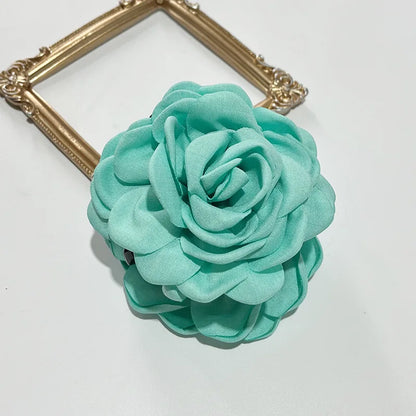 French Fabric Rose Hair Claw Clip Elegant Gift For Women - Smarsty
