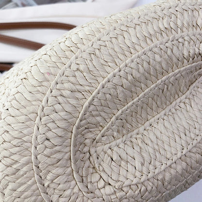 Large Capacity Straw Beach Tote Woven Shoulder Bag Summer - Smarsty