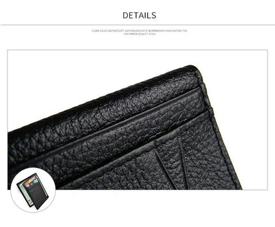 YUECIMIE Super Slim Soft Wallet Genuine Leather Mini Credit Card Holder Wallets Purse Thin Small Card Holders Men Wallet - Smarsty