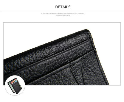 YUECIMIE Super Slim Soft Wallet Genuine Leather Mini Credit Card Holder Wallets Purse Thin Small Card Holders Men Wallet