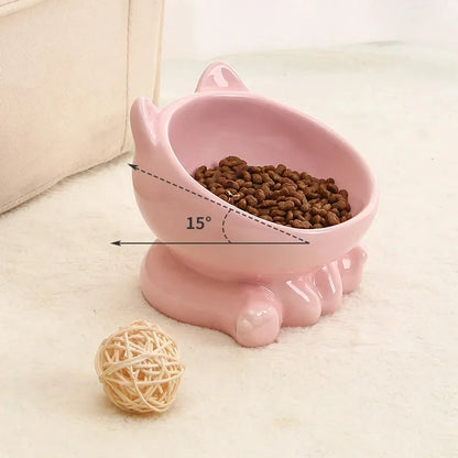 Ceramic Cat Bowl with High Feet for Comfort - Smarsty