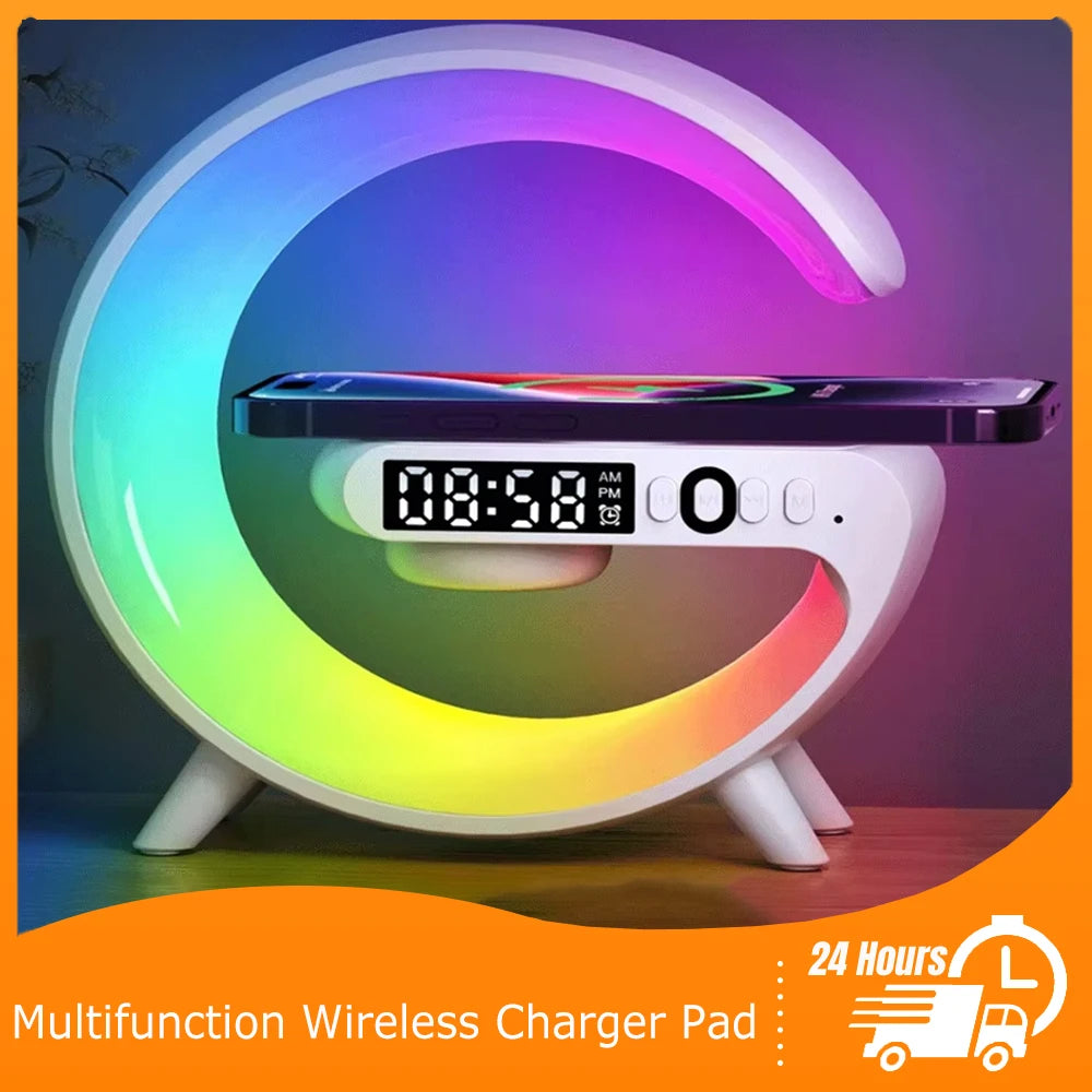 Wireless Charger Stand With Bluetooth Audio RGB Light - Smarsty