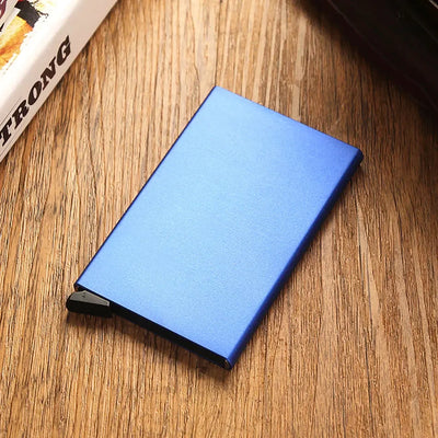 Rfid Credit Card Holder Metal Thin Slim Smart Wallet Men Women Wallets Pop Up Minimalist Small Black Purse Mini Walets for Men - Smarsty