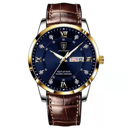 Luxury Waterproof Luminous Leather Quartz Watch for Men - Smarsty