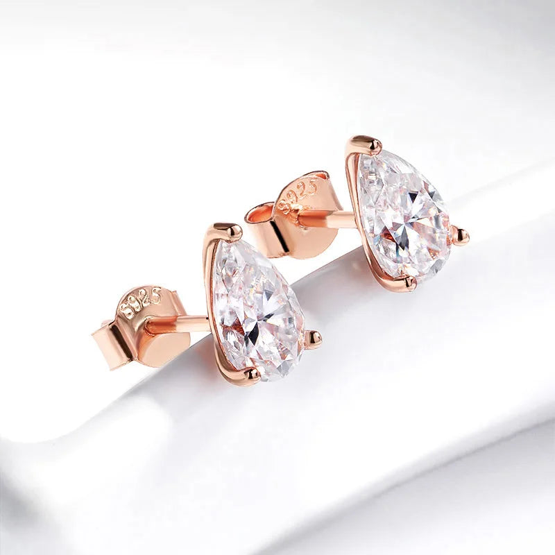 Certified Moissanite Stud Earrings VVS1 18k Gold Plated - Smarsty