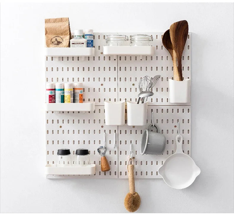 DIY Pegboard Accessories Kitchen Organization No Drill Hanging Shelf Storage Hooks Wall Organizer Crafts For Garage Room