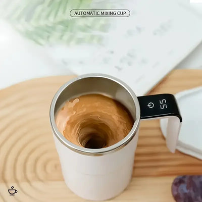 Smart mixing coffee cup LED display|USB charging|magnetic mixing function - Smarsty