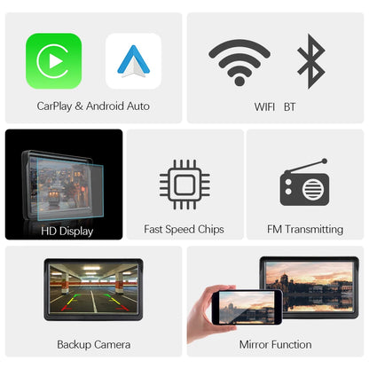 7 Inch CarPlay Android Auto Multimedia Receiver With Touch - Smarsty
