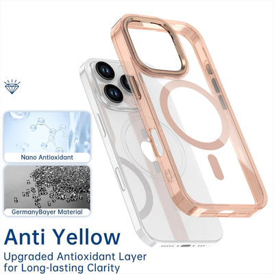 High hardness Magnetic Magsafe Metal Lens Buttons Clear Case For iPhone 16 Pro Max 15 Pro Max 14 Pro 13 12 11 X XS Protect Cover