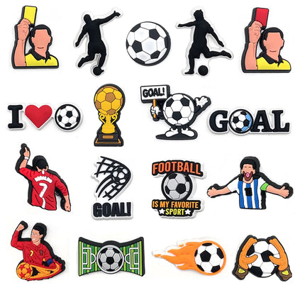 Sprot Soccer Football Shoe Charms Pin for Crocs Accessories Charms Clogs Slides DIY Shoe Decoration Buckle Party Gifts