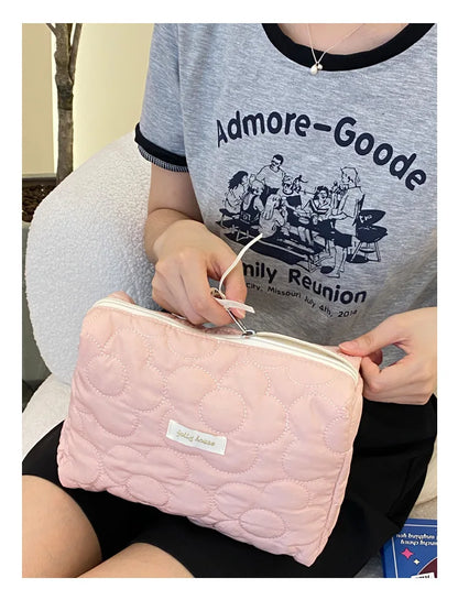Large Capacity Women's Cosmetic Bags Cases Casual Ladies Small Storage Bag with Zipper Female Travel Clutch Bag Small Handbags - Smarsty