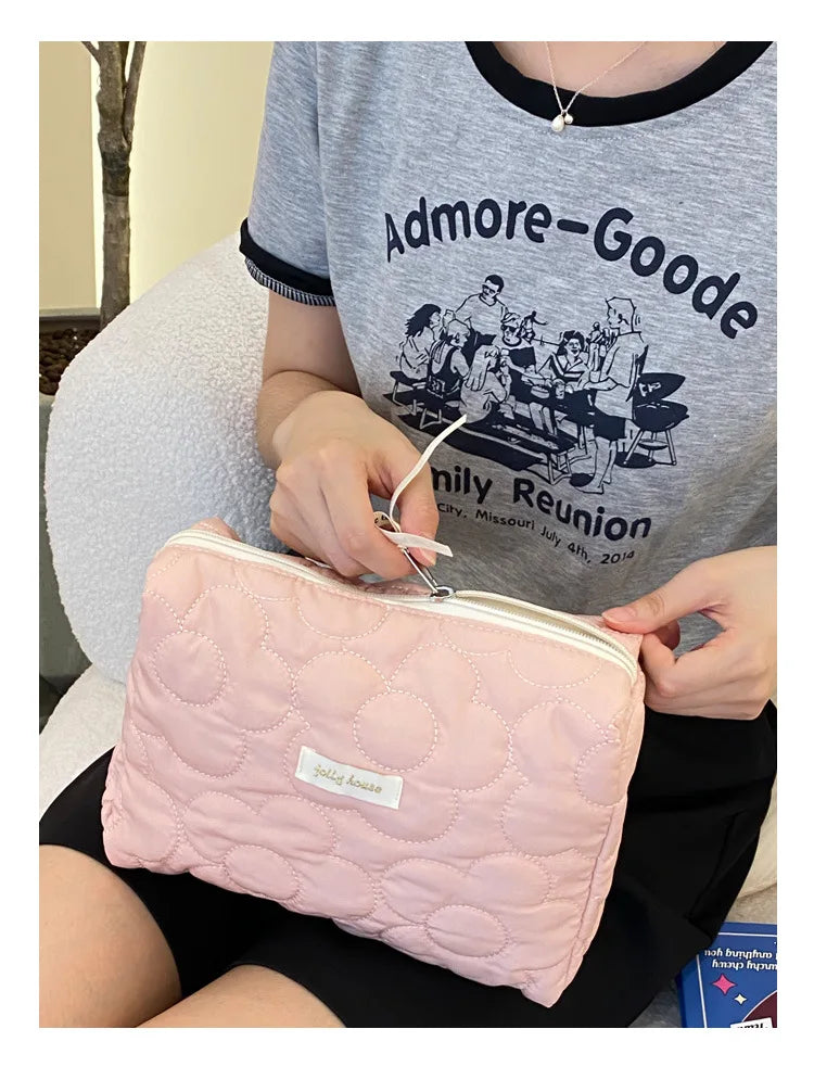 Large Capacity Women's Cosmetic Bags Cases Casual Ladies Small Storage Bag with Zipper Female Travel Clutch Bag Small Handbags - Smarsty