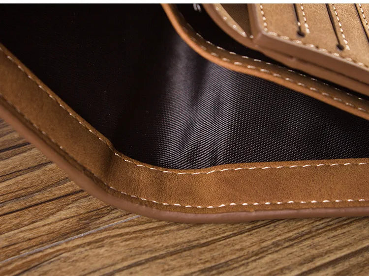 New Men Wallets Credit Card/ID Holder Vintage Brand Male Wallet High Quality PU Leather Photo Holder Foldable Short Men Purse - Smarsty