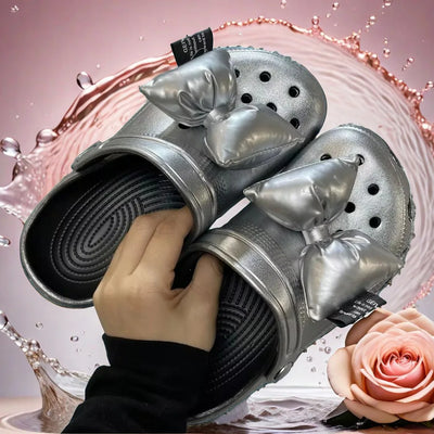 2Pcs Adorable Bow Shoe Charms Glossy, Shiny, Diy Fashion Decorations For Shoes Cute Accessories To Elevate Your Footwear Style - Smarsty
