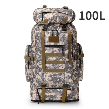 80L/100L  Mountaineering Bag Climb Bag Tactical Backpacks Large Backpack Outdoors Hiking Camping Travel Bags - Smarsty