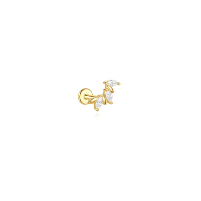 925 Sterling Silver Lotus Tassel Zircon Stud Earrings - Smarsty