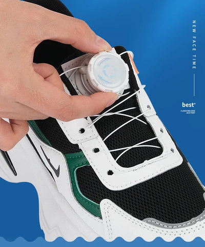 1pair Metal Wire Swivel Automatic Buckle Rope Sneaker ShoeLaces for Kids/Adult No Tie Shoe Laces Quick Lock Shoestrings Sneakers - Smarsty