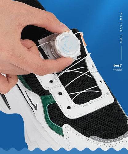 1pair Metal Wire Swivel Automatic Buckle Rope Sneaker ShoeLaces for Kids/Adult No Tie Shoe Laces Quick Lock Shoestrings Sneakers
