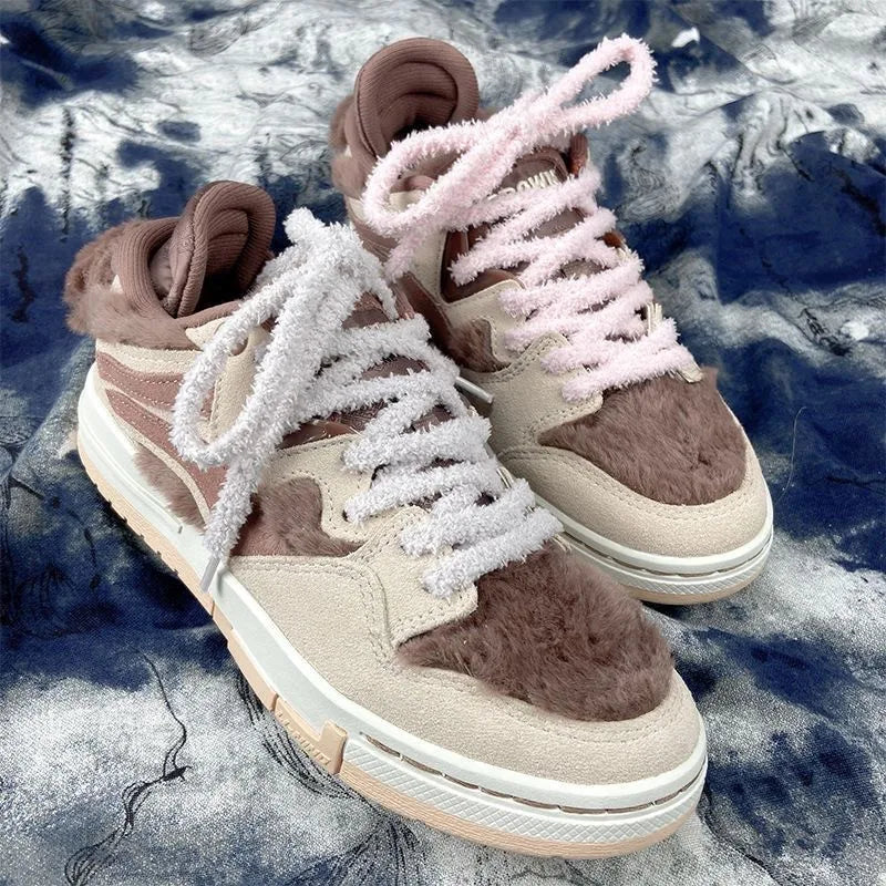 0.8cm width 1 Pair Cute Plush Sneakers Shoelaces Men Women High-top Casual Canvas  White Flat Shoes Laces Strings Accessories - Smarsty