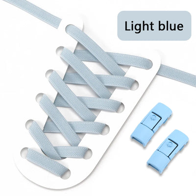 No Tie Shoe laces Press Lock Shoelaces without ties Elastic Laces Sneaker Kids Adult 8MM Widened Flat Shoelace for Shoes - Smarsty
