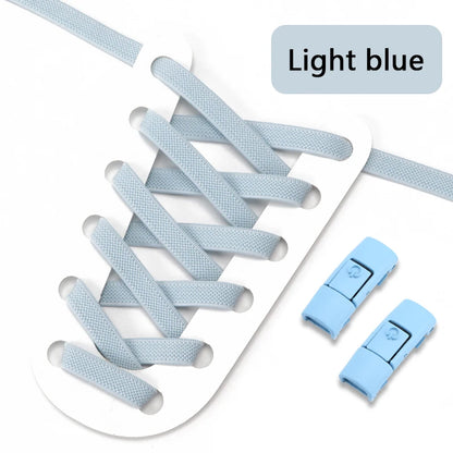 No Tie Shoe laces Press Lock Shoelaces without ties Elastic Laces Sneaker Kids Adult 8MM Widened Flat Shoelace for Shoes - Smarsty